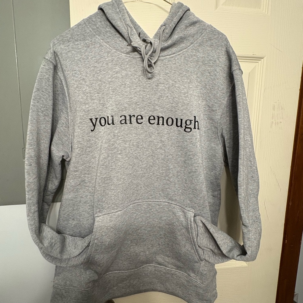 Gray Hoodie with Inspirational Message